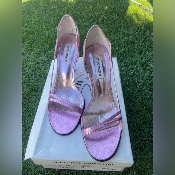 Steve Madden Scales Pink Python High Heels Sz(8) - Picture 1 of 6